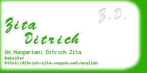 zita ditrich business card